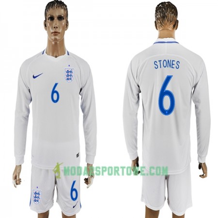 Koszulka Anglia Stone 6 Mistrzostwa Świata 2018 Domowe Stroje Piłkarskie Długi Rękaw